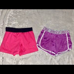 2 pairs of girls athletic shorts, size 8.